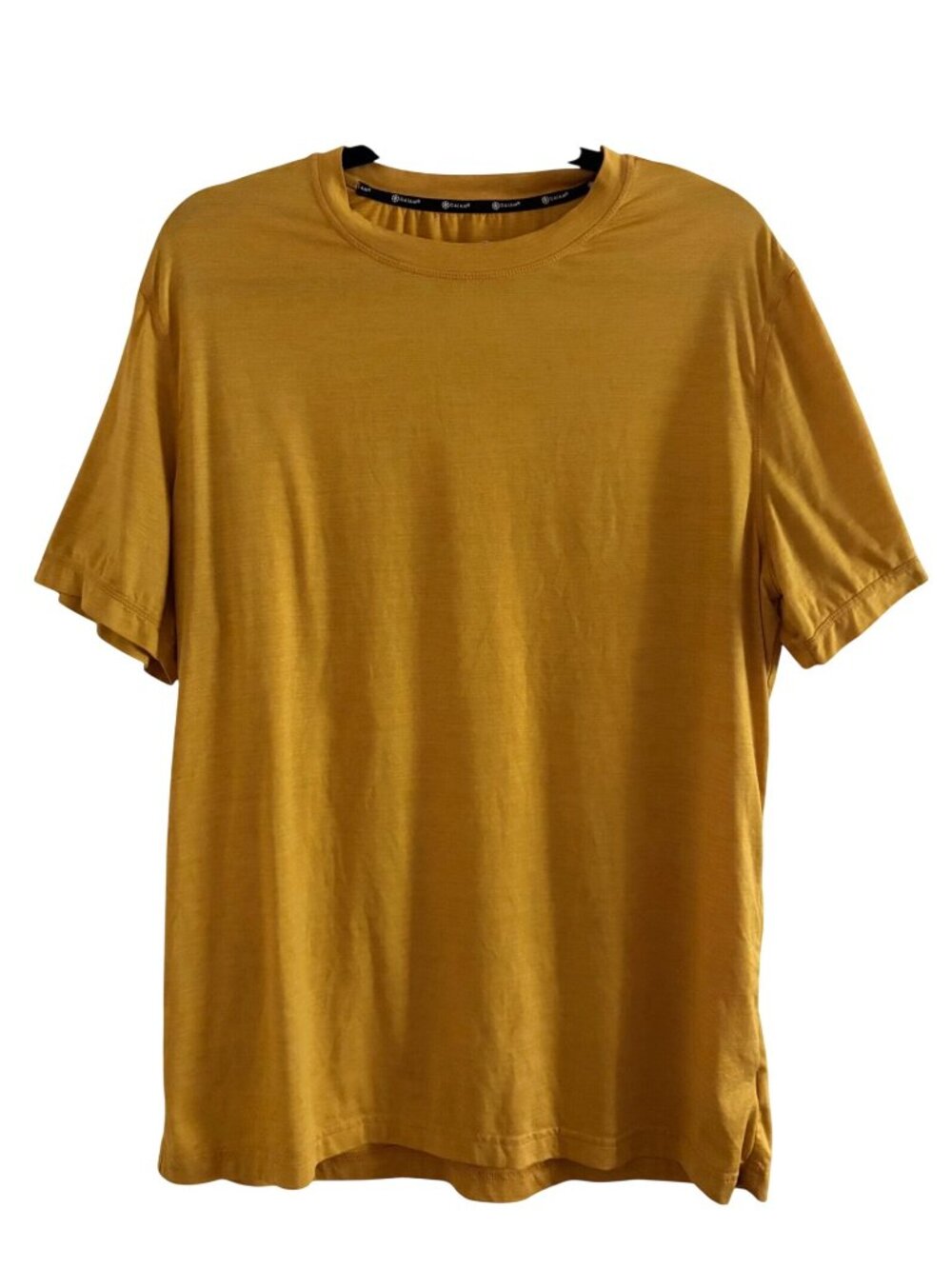 Gaiam Golden Yellow Crew Neck S/S T-Shirt Top Mens Large Athletic Casual Wear